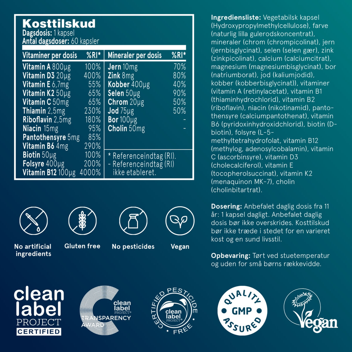 VM Multi Vitamin & Mineraler - 60 kapsler