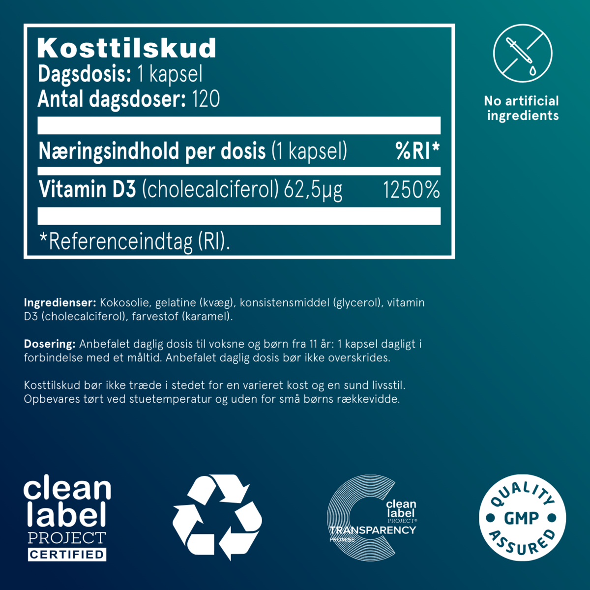 Puori Vitamin D3 120 kapsler